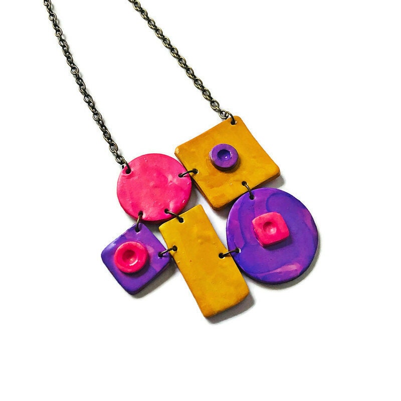 Bold Statement Jewelry Set With Geometric Necklace & Funky Etsy