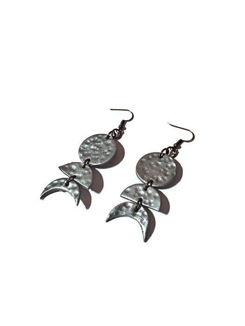 MOON PHASE COLLECTION bold polymer clay polymer clay earrings handmade statement handmade earrings jewelry earrings