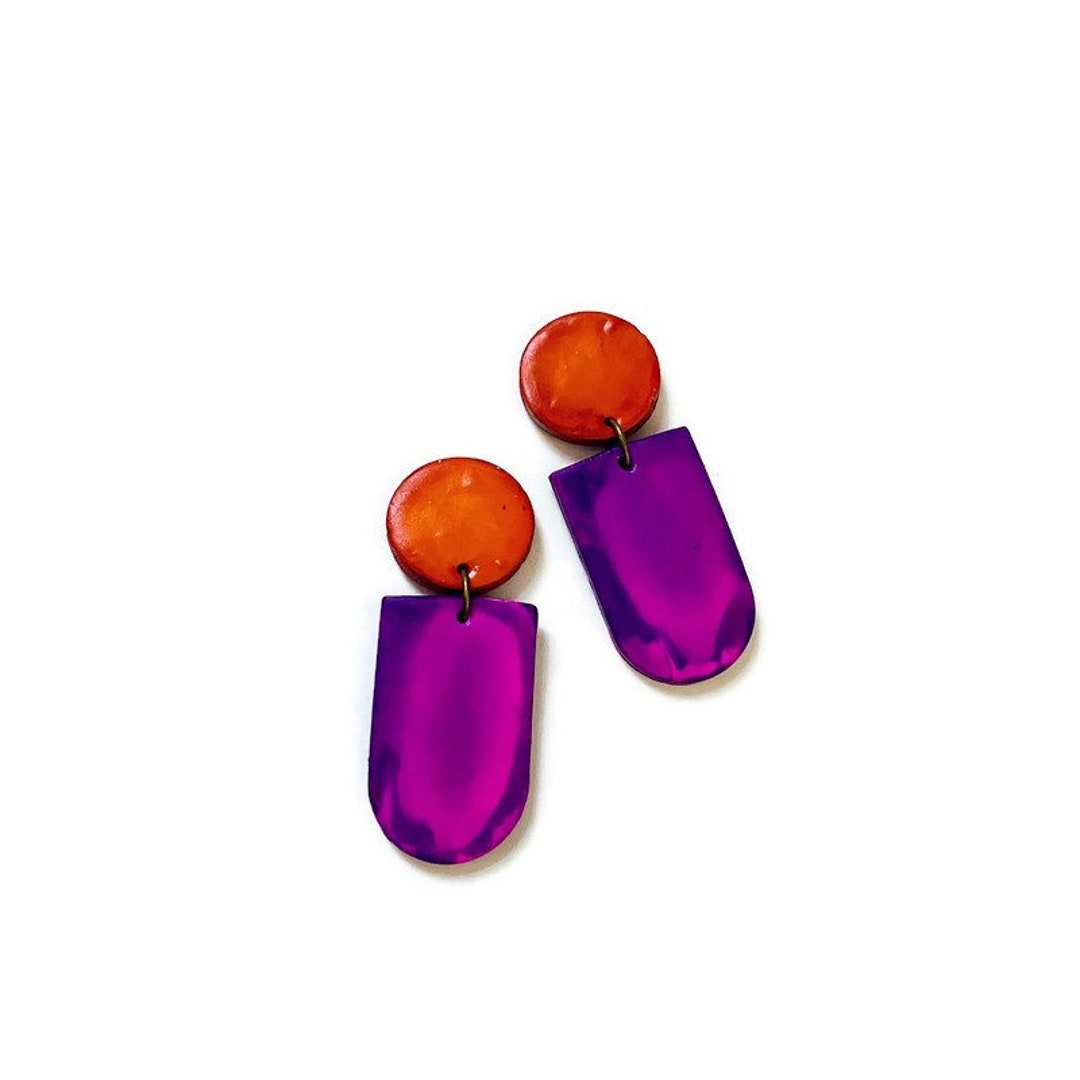 Clip On Orange Sparkle Earrings main image 0