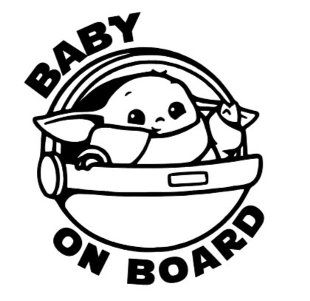 Baby Yoda on Board Car Decal / Sticker Etsy Canada
