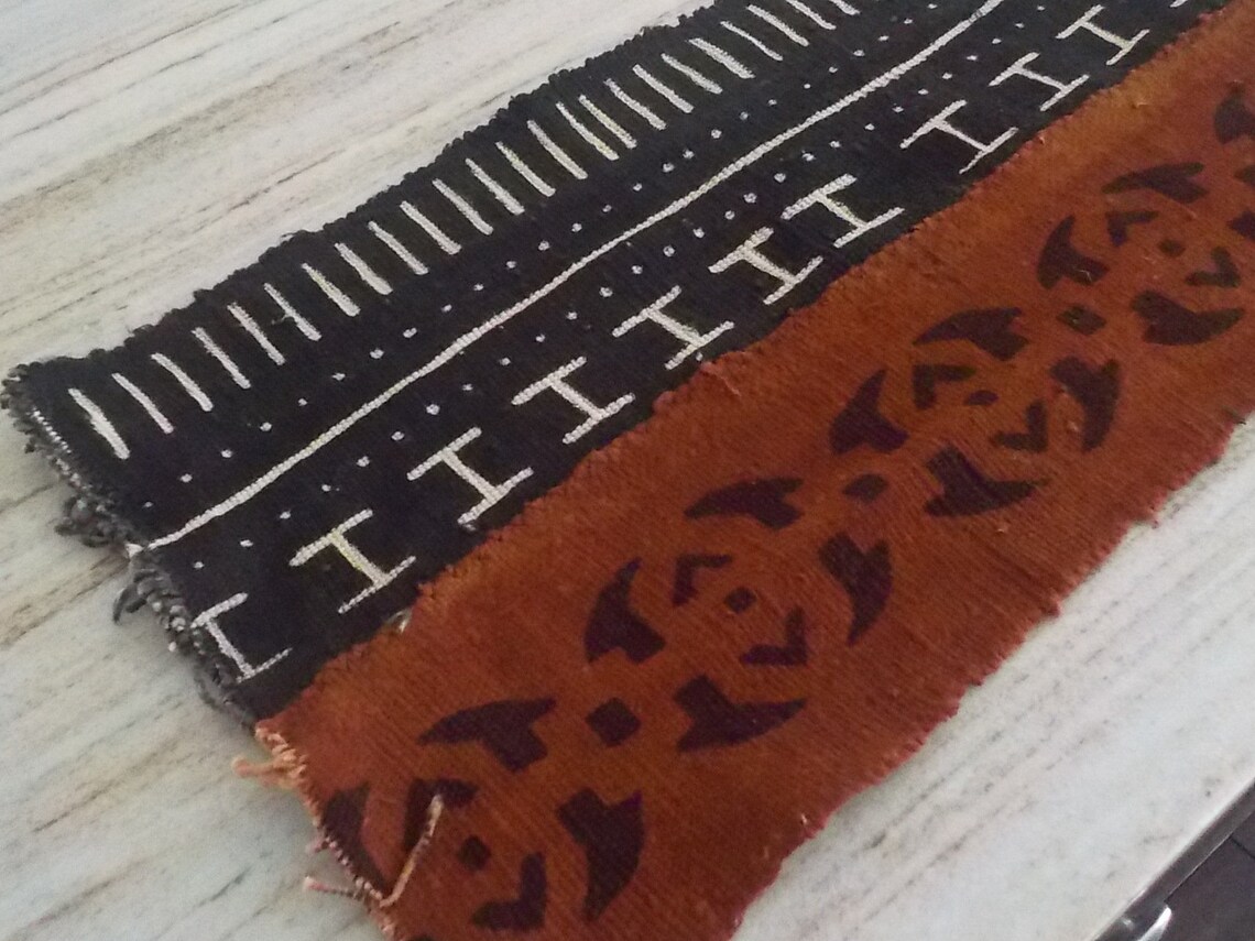 African Mud cloth table runner Rust and black 68 by Etsy