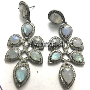 925 Sterling Silber pflastern Diamant Labradorit Ohrringe Handgemachter Schmuck Weihnachtsgeschenke Hochzeitsgeschenke Jahrestag Geschenke