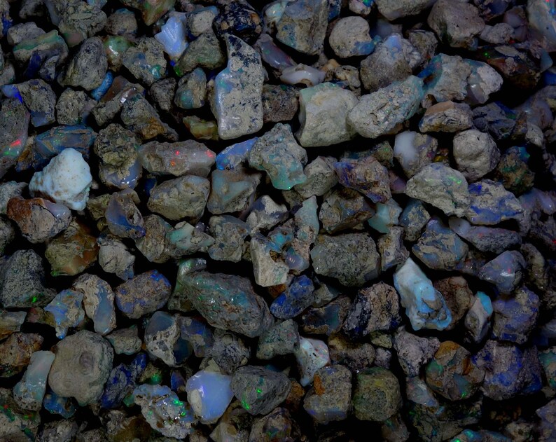 Natural Ethiopian Multi Color Fire Opal Rough Wholesale Lot Gems Lot01-12 500Cts
