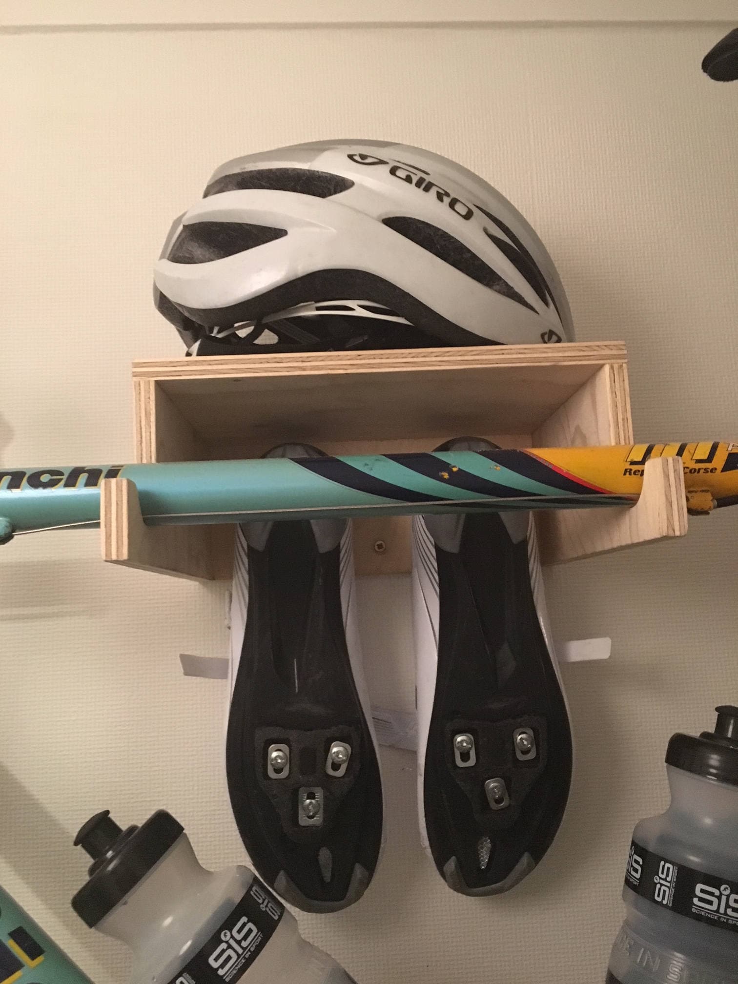 Handmade Plywood Bicycle Rack wall Mounted Hook for Bike Helmet