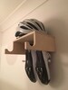 Handmade Plywood Bicycle rack/wall mounted hook for bike, helmet and cleat storage, made from recycled wood! Simple bike storage solution 