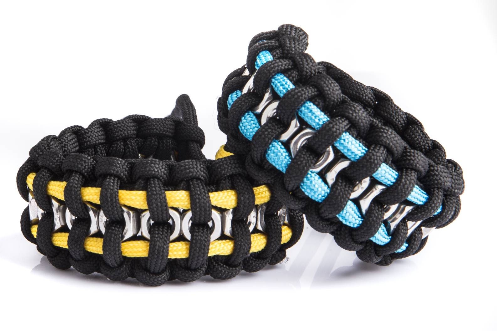 Paracord Bracelet Survival Wristband With Stainless Steel Hex Nuts  Adjustable Colourful Unisex 