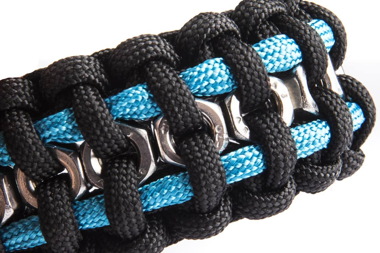 Paracord Bracelet Survival Wristband With Stainless Steel Hex Nuts  Adjustable Colourful Unisex 