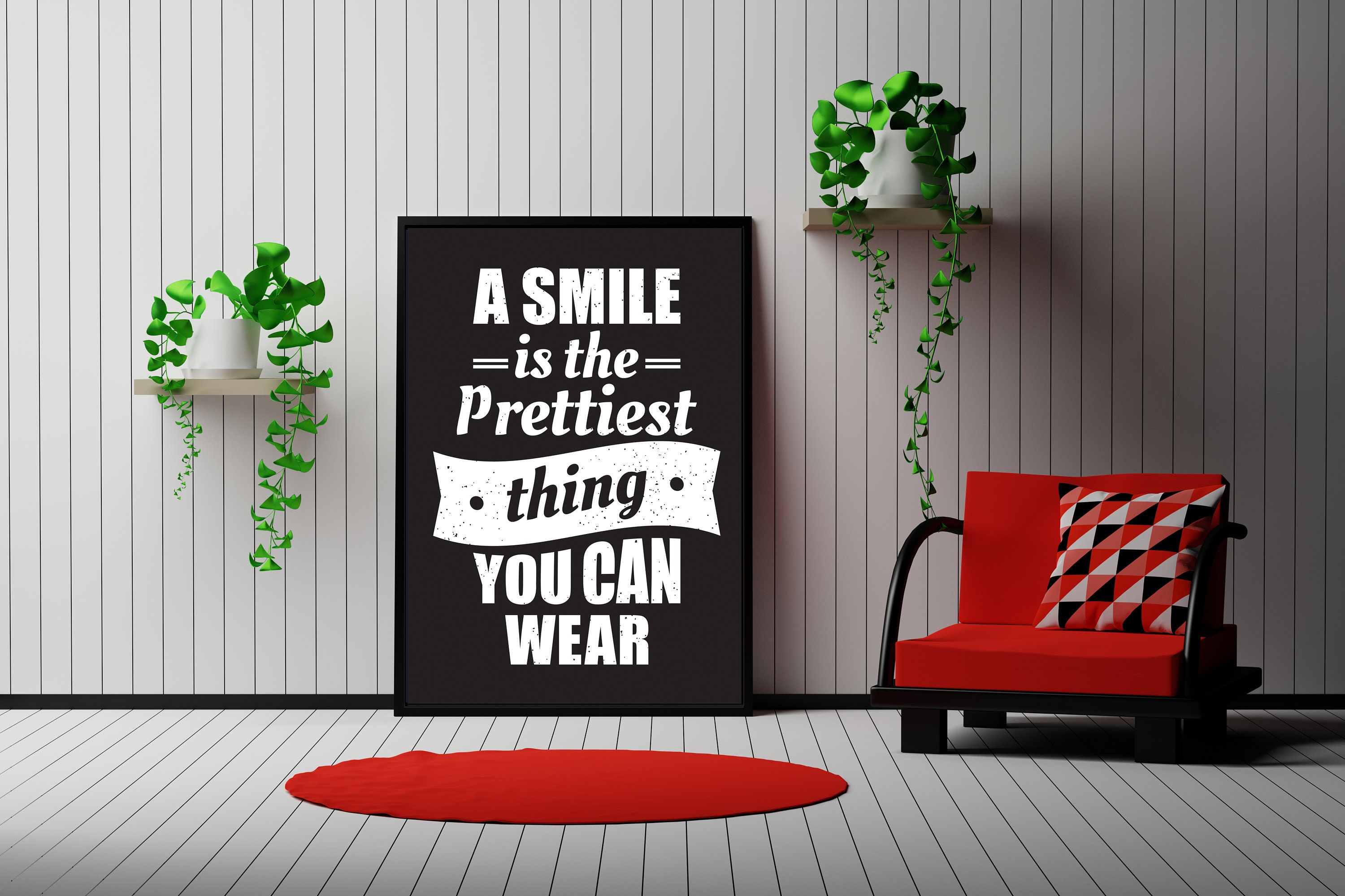 A4 Print A Smile is the Prettiest thing you can wear Quote Etsy