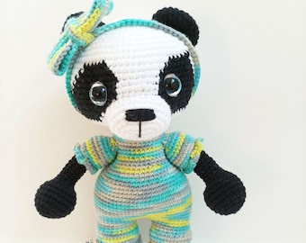 crochet fait à la main amigurumi coton panda ours