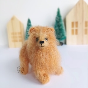 kleiner gehäkelter Mohair Hund für Puppe