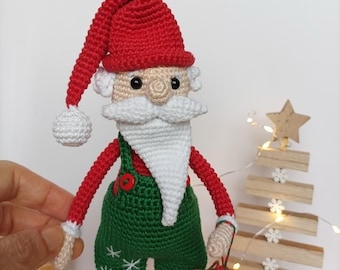 crochet fait main amigurumi coton noël père noël nain