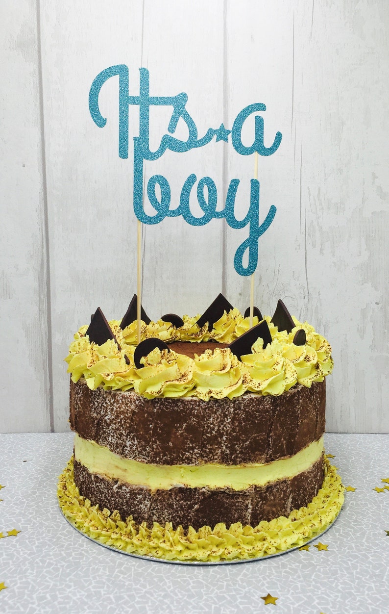 It S A Boy Cake Topper Baby Shower Cake Ideas Baby Boy Gifts Glitter Cake Topper Baby Shower Party Decorations Cake Decorating
