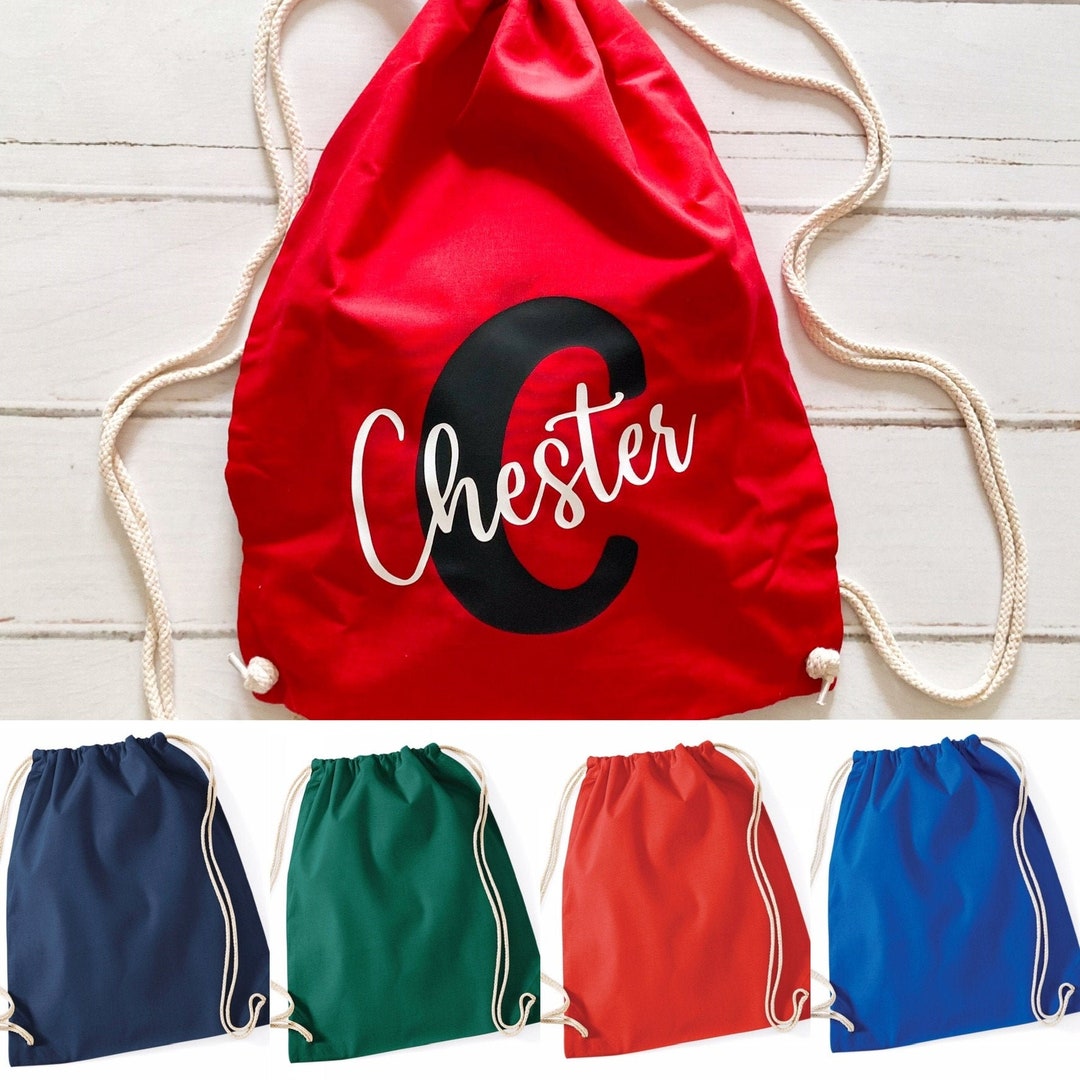 Personalised Cotton School Gym Bag Kids PE Bag Back to Etsy UK