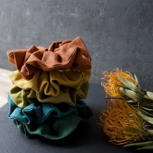 100% Linen Scrunchie Hair Accessory image 1