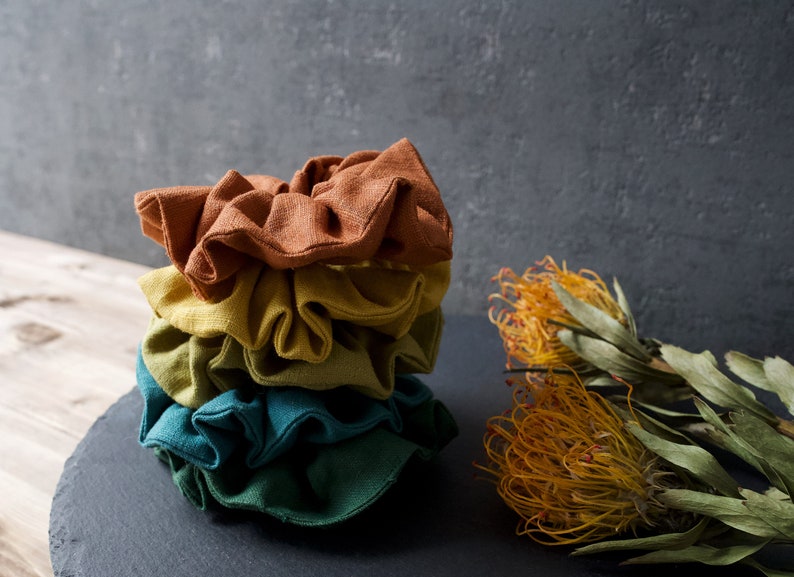 100% Linen Scrunchie Hair Accessory image 1