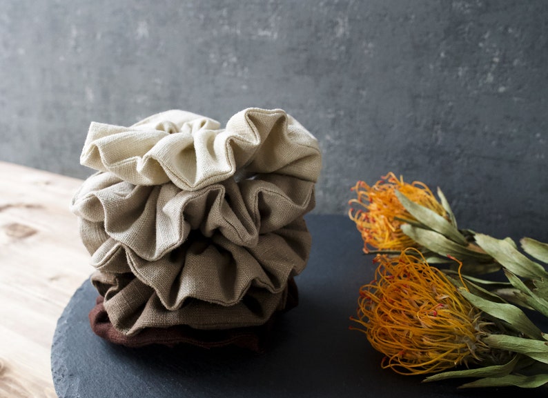 100% Linen Scrunchie Hair Accessory image 4