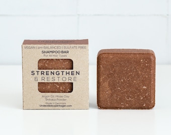 Strengthen & Restore Shampoo Bar 90g, Zero waste solid shampoo bar, for all hair types, unscented