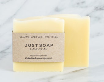 Just Soap, Handmade Bar Soap, Organic Hand Soap, Zero Waste Soap Bar, Unscented soap, Vegan, Palm Free Soap 90 g