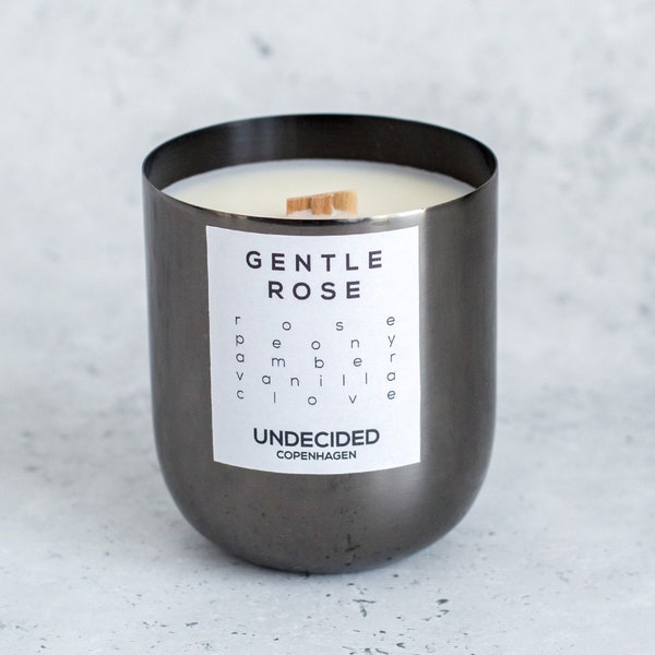 Gentle Rose, Scented Soy Candle, Handpoured Soy Wax Candle 280g/10 oz, Smoky Rose Scented Candle