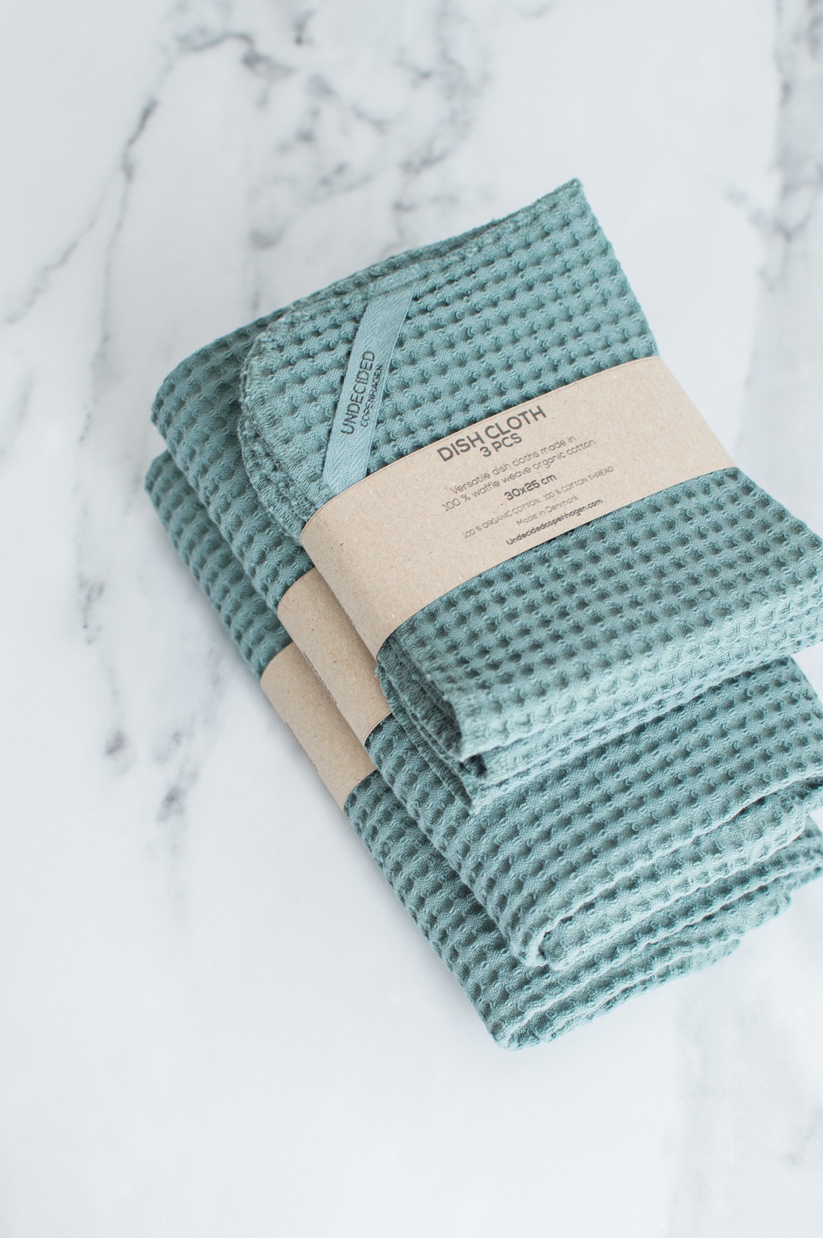 Natural Cotton Waffle Weave Dish Cloths | Set of 3
