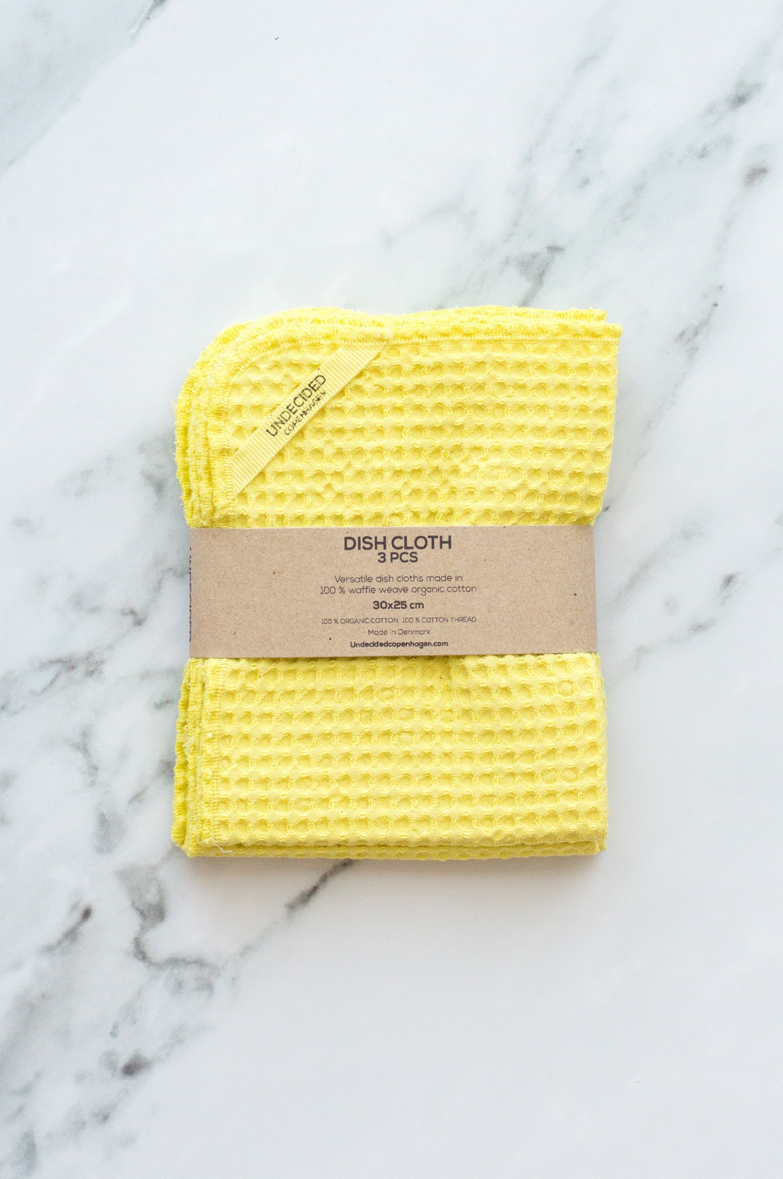 Set of 3 Waffle Washcloths in Size of 9x9 Inches, Organic Cleaning Cloths,  Reusable Dish Pads, Linen Dishcloths 