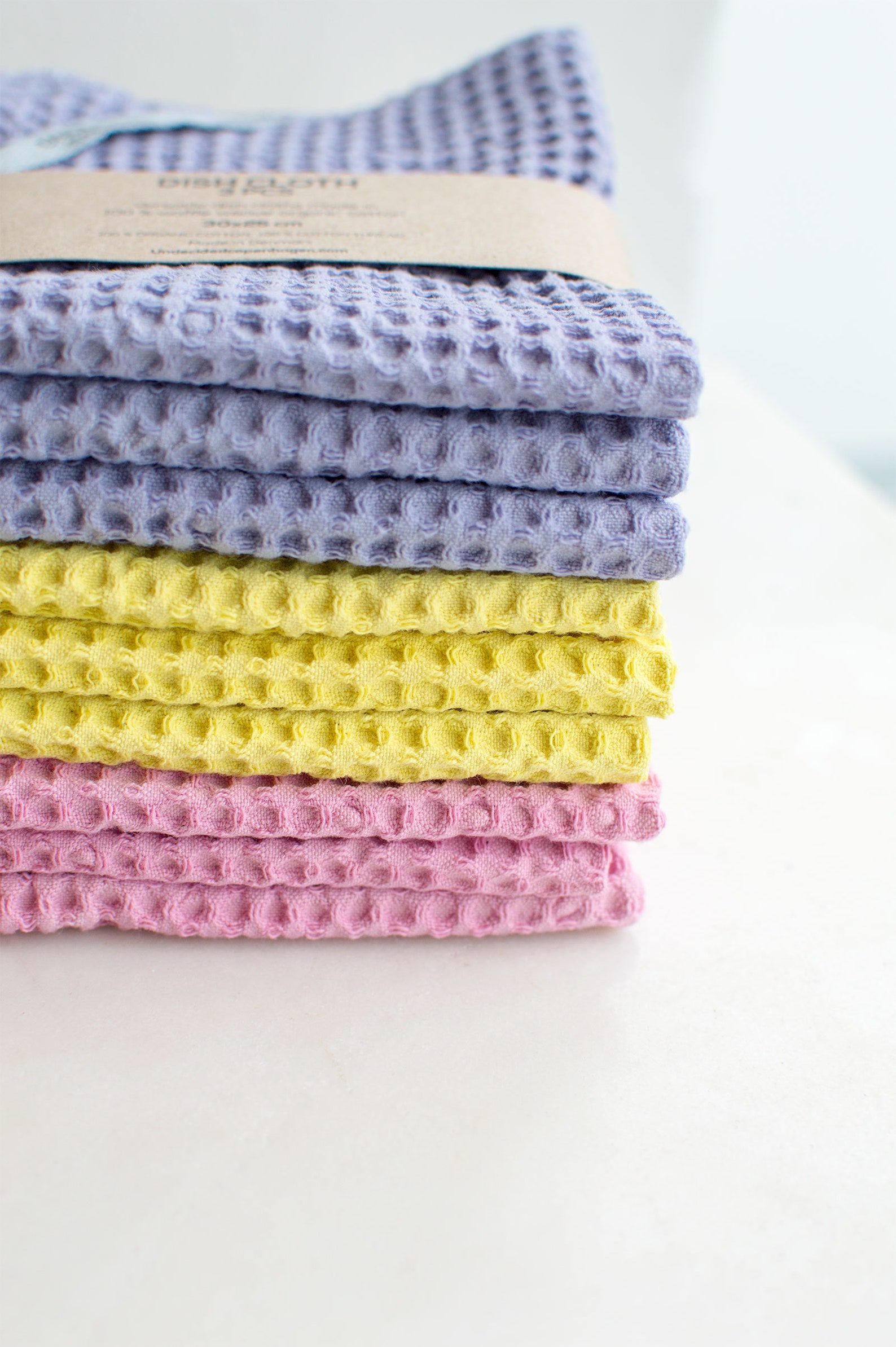 3 Bright Yellow Organic Cotton Dish Cloths Waffle Weave Etsy