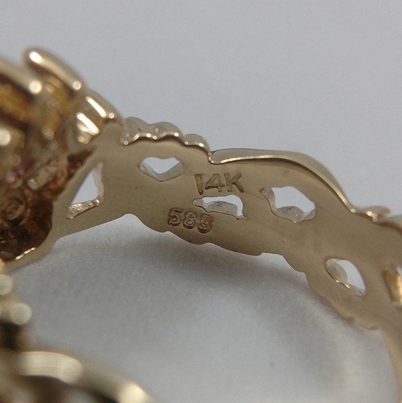 14k Crown Ring With Amethyst /& Diamonds