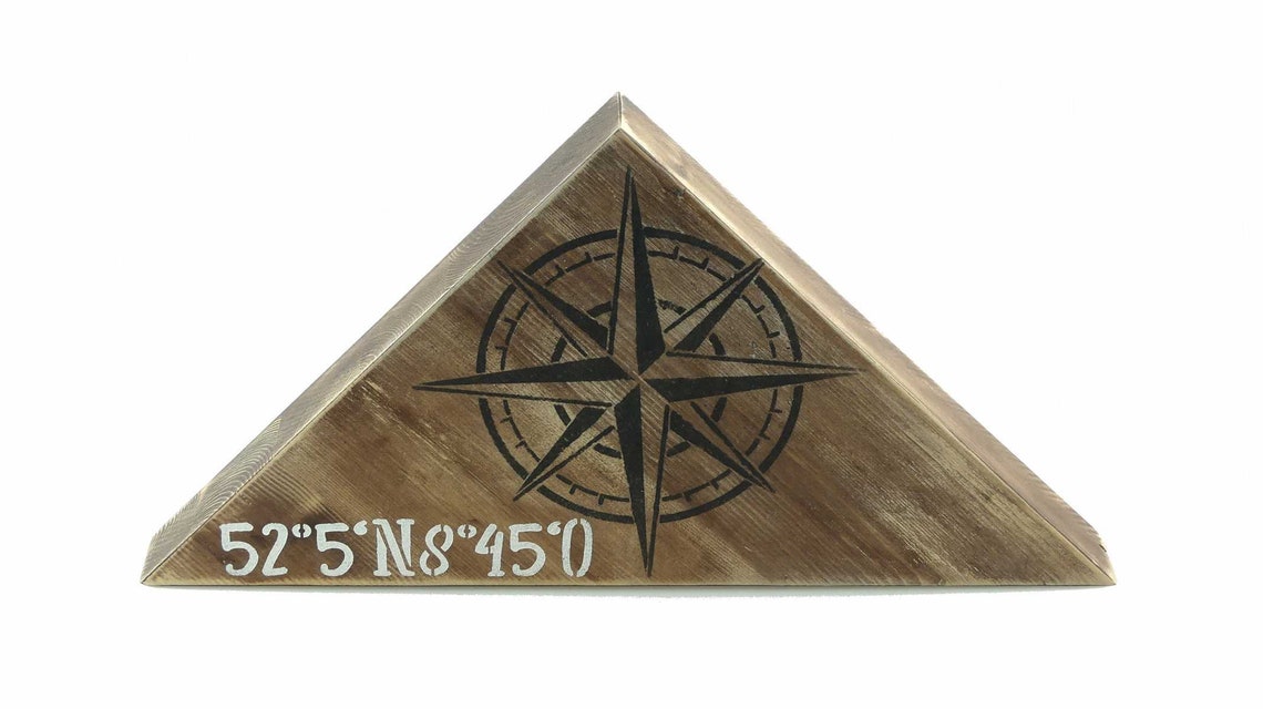 Soporte de madera con aspecto marítimo Compass se elevó | Etsy