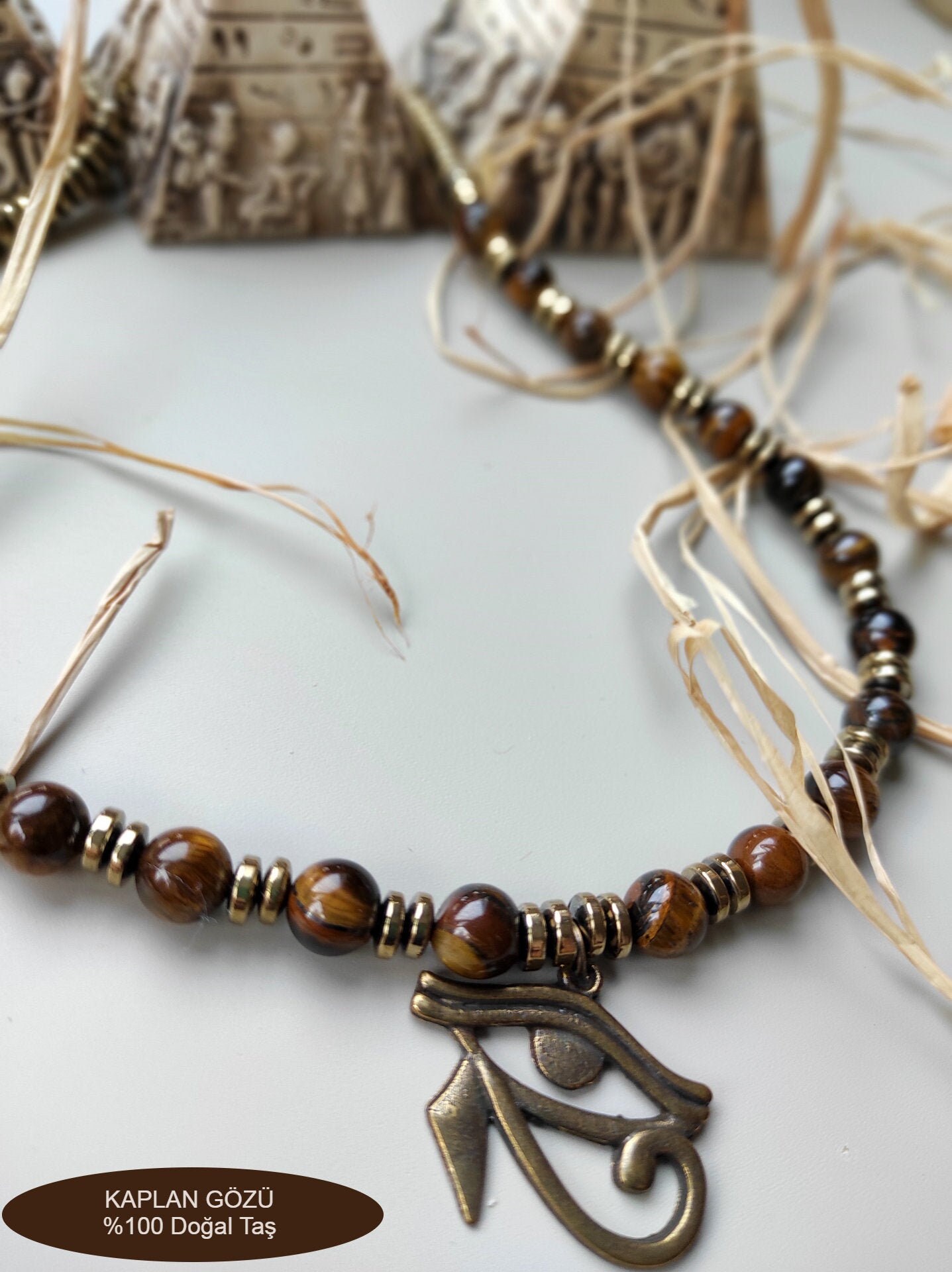 Tiger's Eye Natural Stone Necklace Etsy