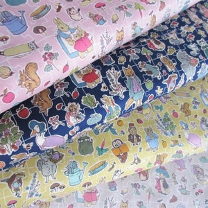 Set da 1 m (+ 1 yd) o FQ di Hill Top Adventures 【Collezione Peter Rabbit】 Liberty Tanalawn
