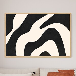 Abstract Black and Beige Minimalist Wall Art, PRINTABLE Abstract Poster Black Minimalist Art Print Black Beige Modern Wall Art Boho Wall Art