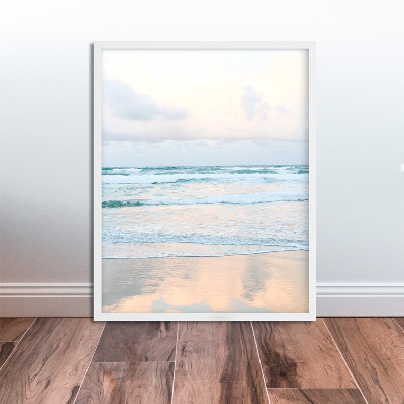 Ocean Waves Wall Art Sunset Ocean Horizon Photography Foggy Etsy