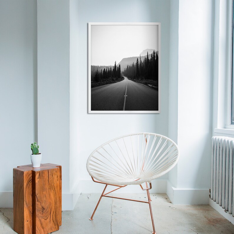 Black and White Photo Black and White Road Mountain Road | Etsy