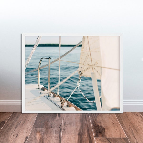 Yacht Photography Sail Print Wall Art Decor Sailboat Sailing Photo Boat Photography Nautical Photography Ocean Printable Photo Download