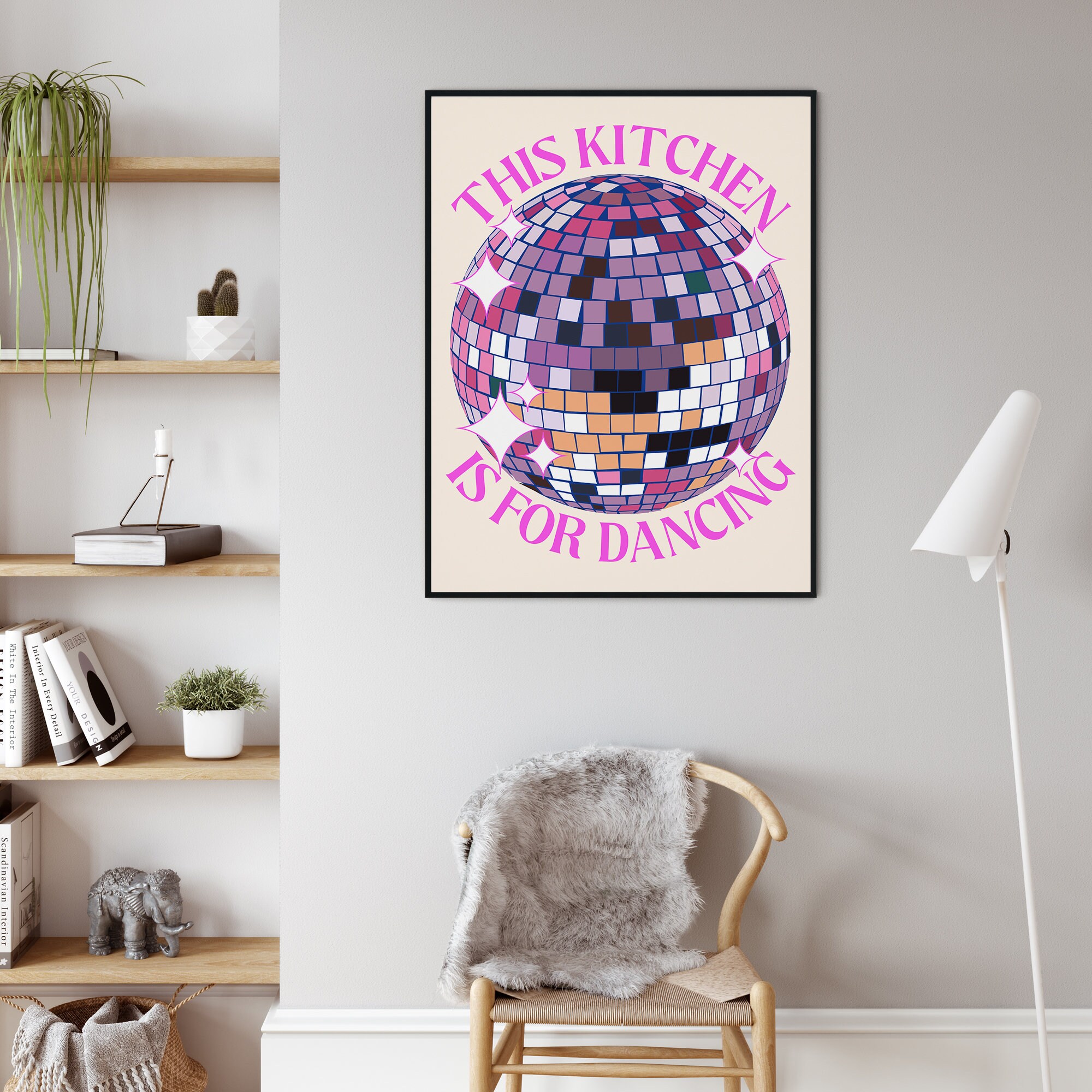 kitchen wall art set of 6 fun foodie prints this... This Kitchen is for Dancing Pink Kitchen Wall Art Funny Kitchen Decor ...