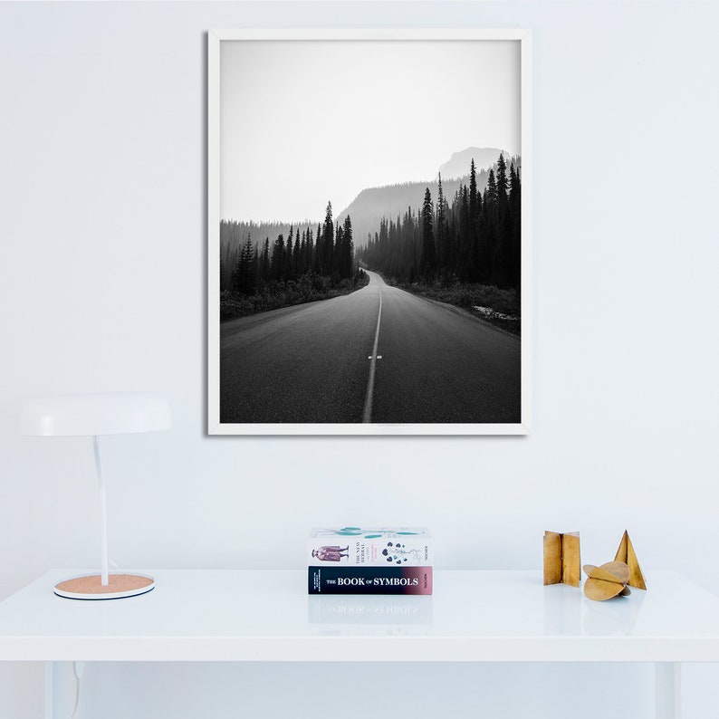 Black and White Photo Black and White Road Mountain Road | Etsy