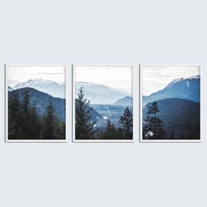 Set von 3 Stück Wandkunst Marine blau Berg Dekor druckbare Set von 3 druckbare Wand Kunst skandinavischen modernen Druck Set von 3 Drucke Marine blau
