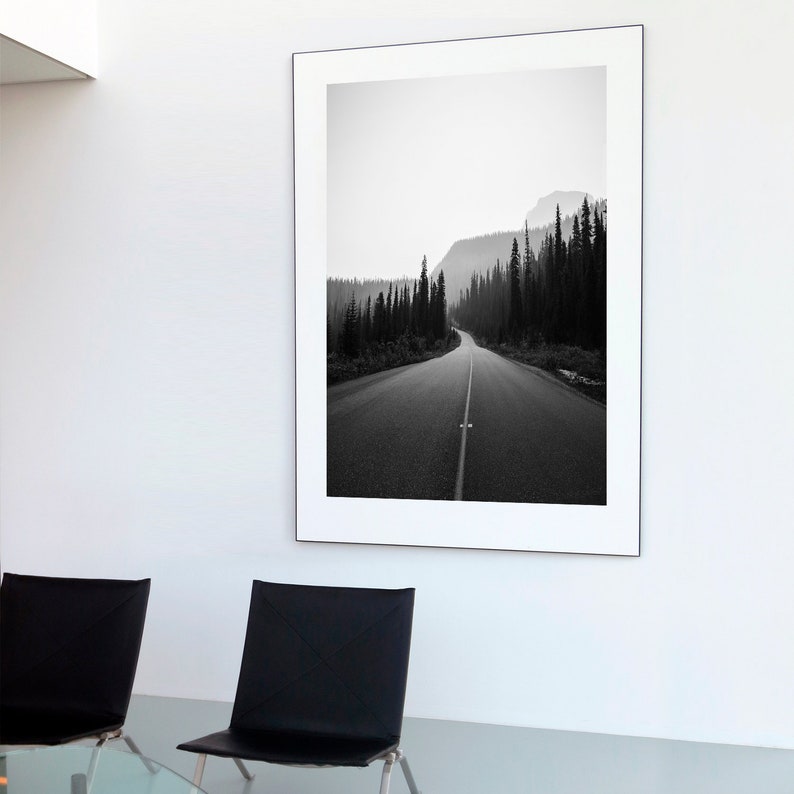 Black and White Photo Black and White Road Mountain Road | Etsy