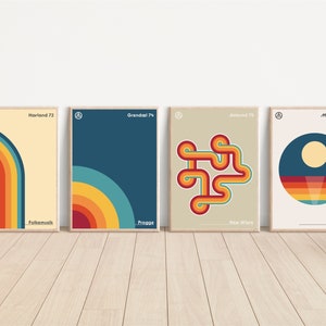 Impresiones de arte mural de música retro de los años 70 y 80, géneros, 4 carteles, estilo nórdico, bohemio, minimalista, festivales, conciertos, new wave, folk, progresivo, rock, electro, decoración del hogar