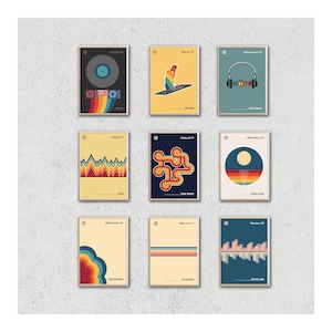 Retro Music Genre Posters: 60s-80s Wall Art (Digital Download)