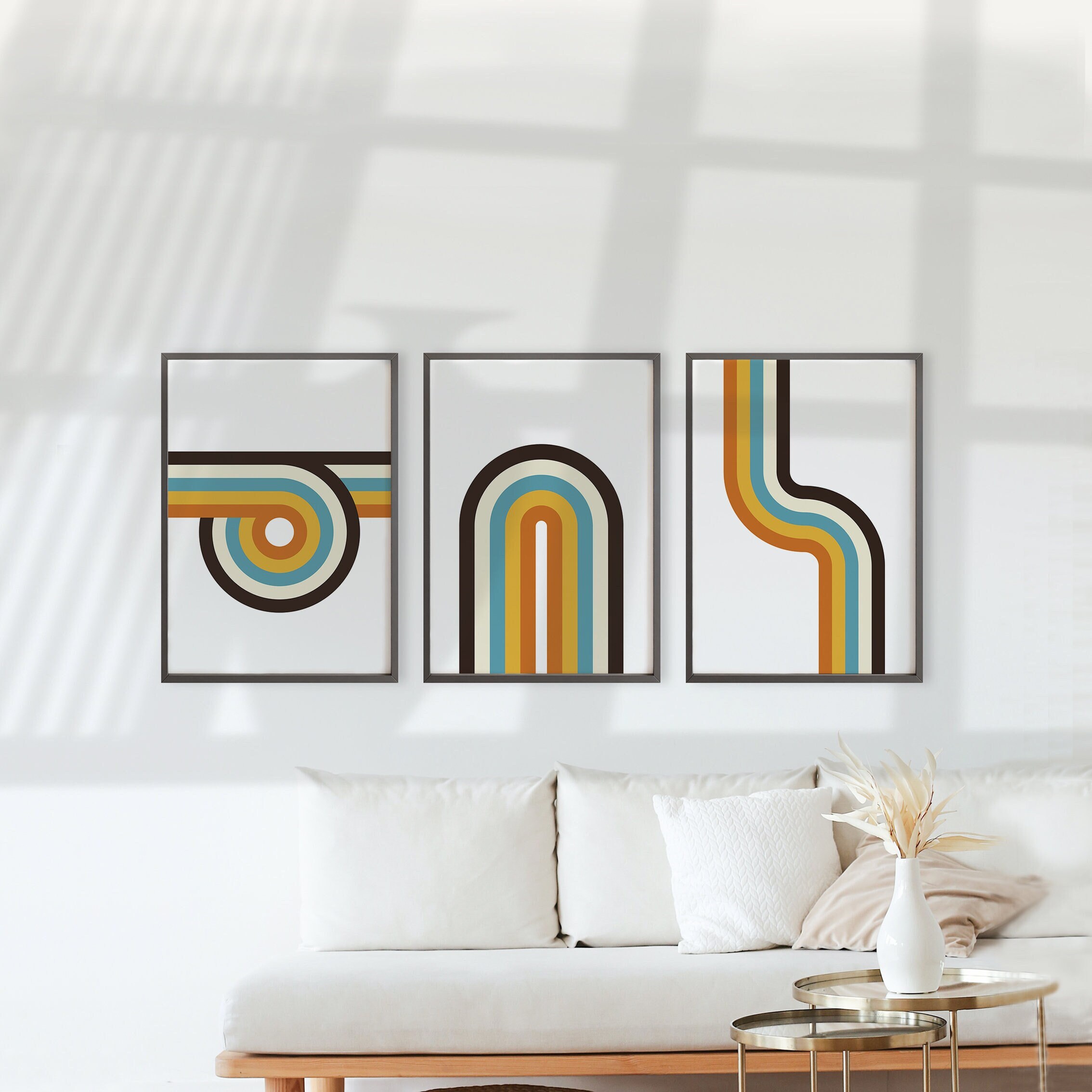 Retroinspired 70s Wall Art Stripes for a Funky Vibe Etsy UK