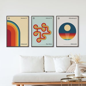Impresiones de arte mural de música retro de los años 70 y 80, pósteres de géneros, minimalismo escandinavo geométrico, rock, electro, festivales, conciertos, new wave, folk, decoración del hogar
