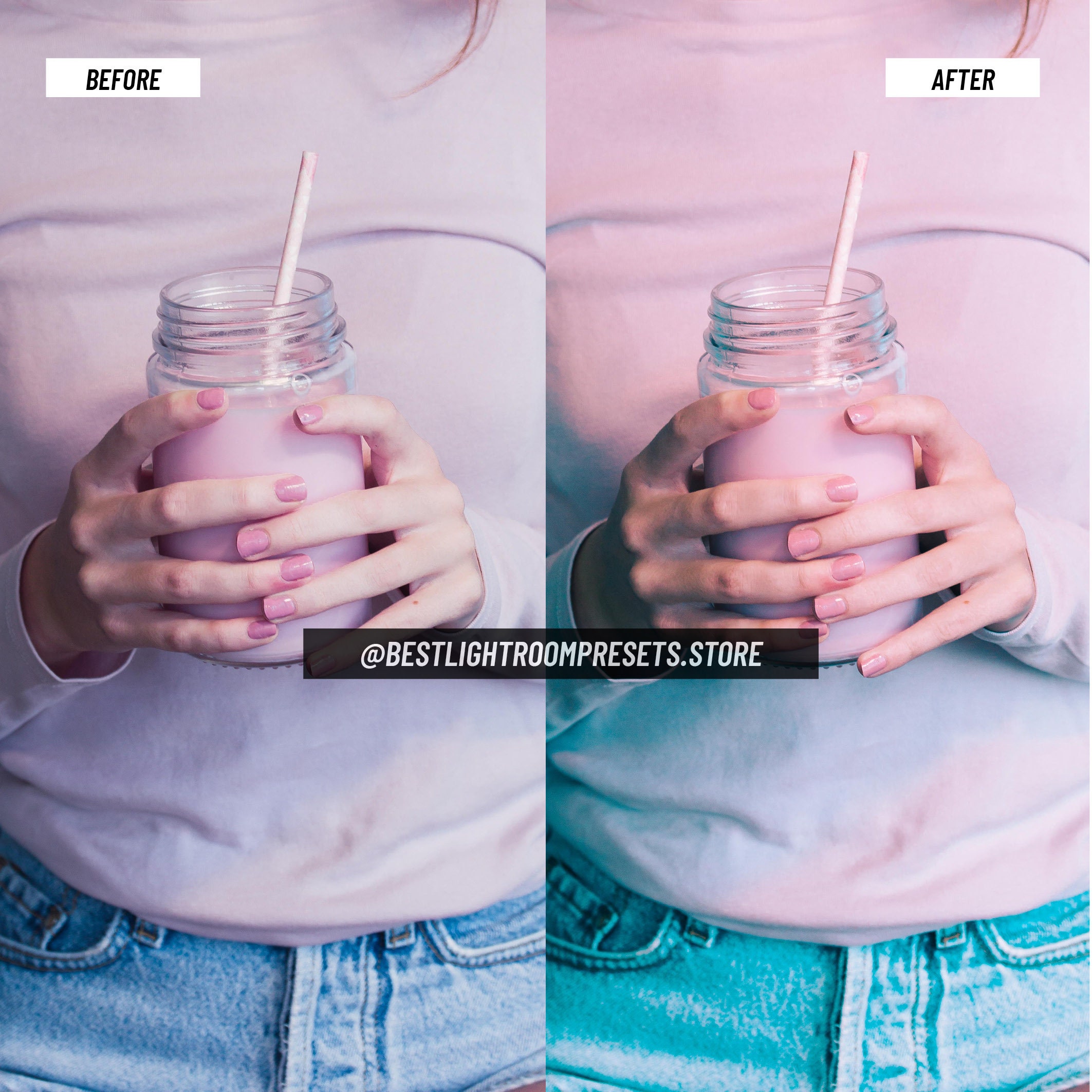 Pink and Blue Lightroom Presets Mobile Pink filters Pink Etsy
