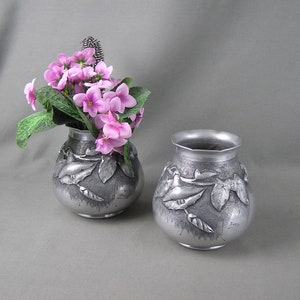 Vase, Barte, Art Nouveau Vase, Pewter - Pair