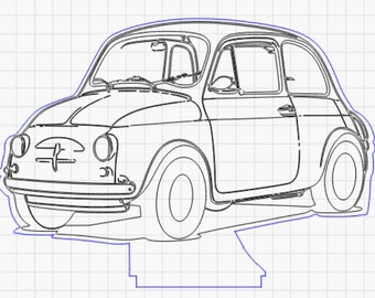 dxf file for Fiat 500 design led lamp