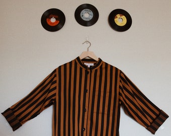Brown and Black Striped Tunic