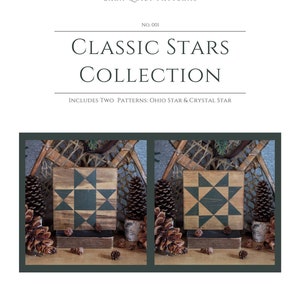 Patrón de colcha de granero Guía de dibujo/pintura DIY: Colección de estrellas clásicas para principiantes (descarga digital)