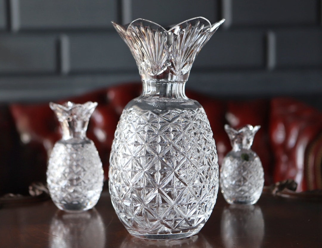 Rare 14 Waterford Crystal Pineapple Vase Artist Signed Etsy