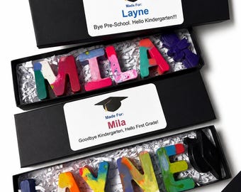 Personalized Graduation Name Crayons in a box- Kids Graduation gifts- Elementary school graduation gifts - Preschool Graduation