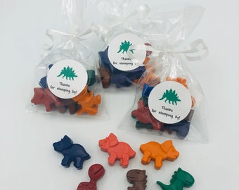 Personalized Dinosaur Crayons, Dinosaur Party Favors, Dino Birthday